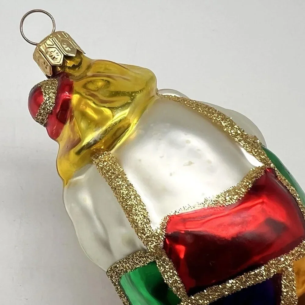 Kurt Adler Polonaise Komozja Hand Blown Glass Clown Accordion Ornament Poland